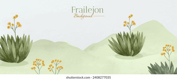 Watercolor frailejon plant background vector design in eps 10