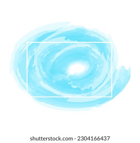 Watercolor frame in blue color