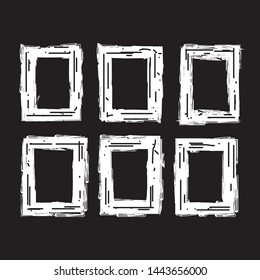 Watercolor Frame Border, textured rectangles for image, vector frames set, 