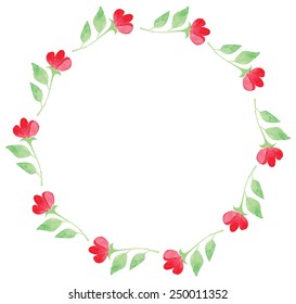 Watercolor frame of colorful twigs leaves and flowers vector - for cards, holiday invitations, wedding invitations