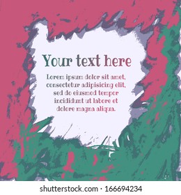 Watercolor frame. Colorful vector. Text
