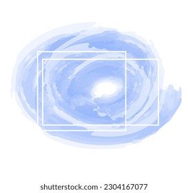 Watercolor frame in deep blue color