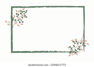 Watercolor frame with delicate flowers for the design of postcards, invitations, congratulations.