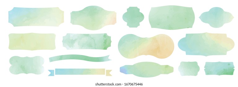  Watercolor frame design, pale shade frame, color mixture