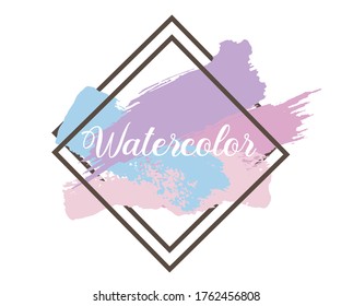 Watercolor frame with editable leter