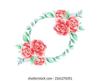 Watercolor Frame Flower Arrangement Illustration