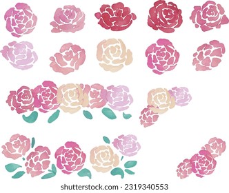 Watercolor frame with hand-painted roses. Vector illustration of a rose.