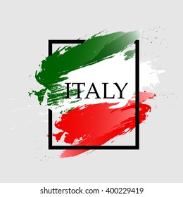 Watercolor frame of Italy color. Vector illustration 