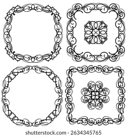 Watercolor frame ornament element background 