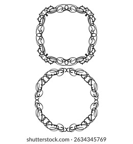 Watercolor frame ornament element background 