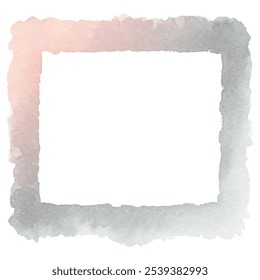 Watercolor frame with pink gray gradient effect