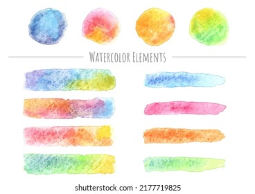 Watercolor Frame Set. Hand-drawn vector data.
