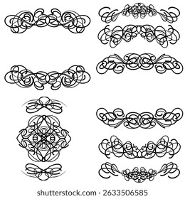 Watercolor frame set ornament element background vintage decorative