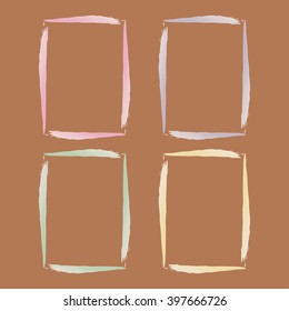 Watercolor frame. Set. Vector illustration.