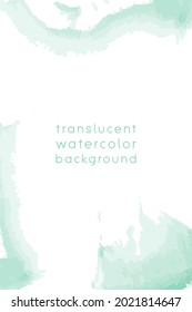 Watercolor frame template with copy space, abstract translucent water color brush strokes. Vertical format for  invitation bannr buisiness card and social media