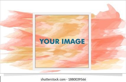 watercolor and frame vector design
