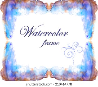 Watercolor frame. Vector eps 10.