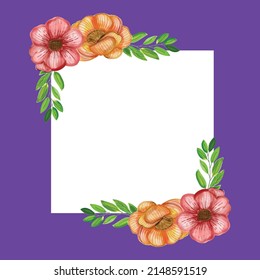 watercolor frame wedding invitation design. vector illustration