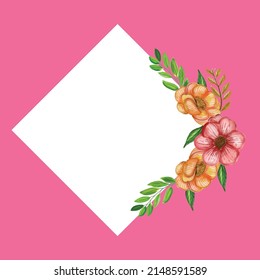 watercolor frame wedding invitation design. vector illustration