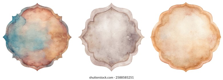 watercolor frames, soft pastel colors, elegant design, artistic backgrounds, decorative elements, versatile use