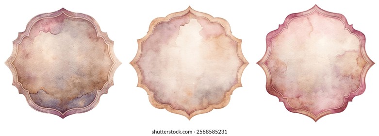 watercolor frames, vintage style, soft pastel colors, decorative elements, artistic design, elegant backgrounds.