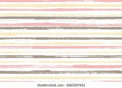 Watercolor freehand irregular stripes vector seamless pattern. Traditional summer fashion design. Retro texture irregular stripes, lines background graphics. Repeatable backdrop.