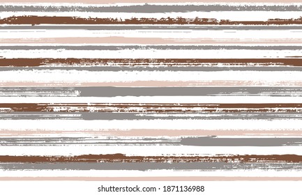 Watercolor freehand parallel lines vector seamless pattern. Handmade maritime shirt textile design. Retro texture parallel lines, striles banner background. Endless ornament.