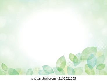 Watercolor Fresh Leaves Background Frame