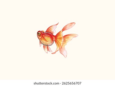 Watercolor freshwater carp vector illustration