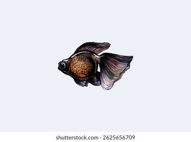 Watercolor freshwater carp vector illustration