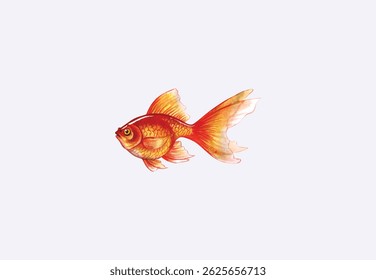 Watercolor freshwater carp vector illustration
