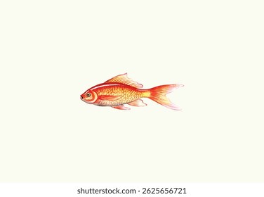 Watercolor freshwater carp vector illustration