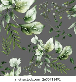 Watercolor Fruit and Floral Seamless Pattern