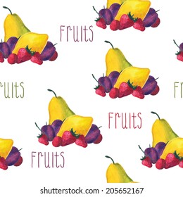 Watercolor fruits