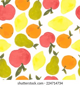 watercolor fruits seamless pattern