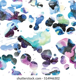 Watercolor galaxy background. Watercolor galaxy illustration. Vector trendy modern illustration.