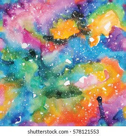 Watercolor galaxy illustration. Vector trendy modern illustration.