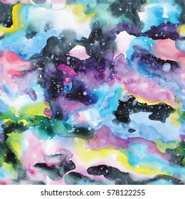 Watercolor galaxy illustration. Vector trendy modern illustration.