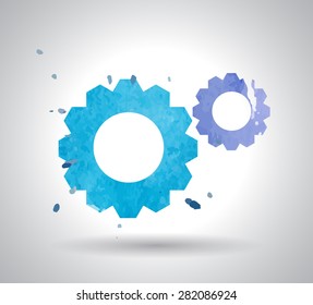 watercolor gears icon