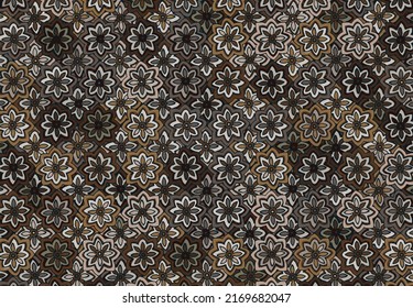 Watercolor geometric arabesque background vector. brown color