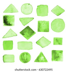 Watercolor geometric design elements