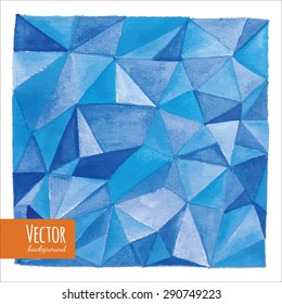 Watercolor geometric mosaic crystals pattern in vector. Geometric shapes. 
