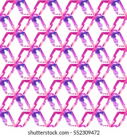Watercolor geometric seamless pattern