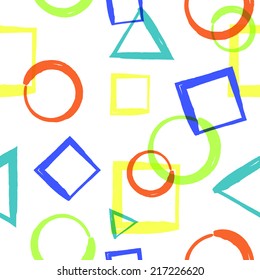 Watercolor geometric shapes collection, Rainbow vector