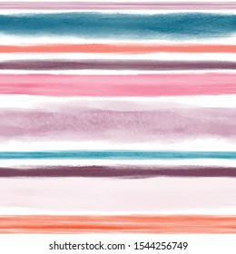 Watercolor Geometric Stripes Seamless Pattern