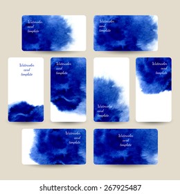 Watercolor gift card template. Vector EPS 10