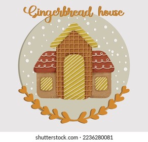 Watercolor Gingerbread House Clipart Illustration 02