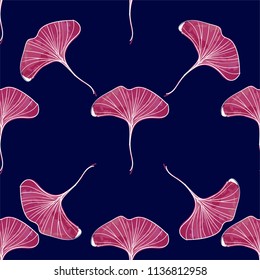 watercolor ginkgo leaves vector illustration