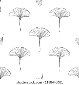 watercolor ginkgo leaves vector illustration