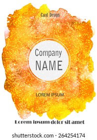 Watercolor glamour shiny background. Vector Poster Template. Creative Abstract Background for Business Cards, Documents, Flyers and Placards.